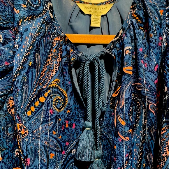 LUCKY Brand royal blue blouse - Picture 4 of 5